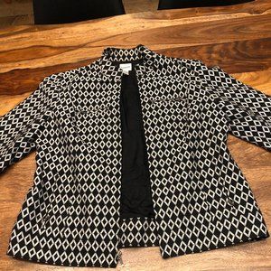 Chico's Jacket - Black with White Diamond Print (Chic's Size 2)